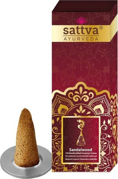 Temjan konik Sattva Sandalwood, 10 copë, 20 g