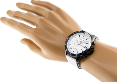 Orë dore Tommy Hilfiger 1791723, kronograf, 46mm, e bardhë