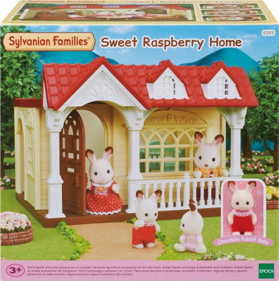 Lodër shpi e vogël Sylvanian Families Raspberry House 5393, me figurë, me rrëshqitëse, shumëngjyrëshe