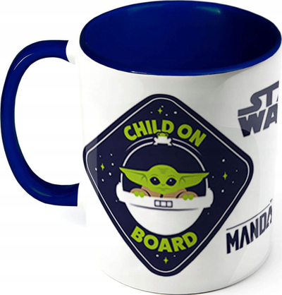 Filxhan Disney Star Wars The Mandalorian Child on Board, për çaj dhe kafe, me brendësi blu
