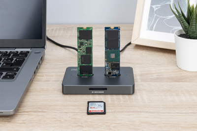 Doking stacion Digitus DA-71142, M.2 NVMe dhe M.2 SATA, USB C, gri