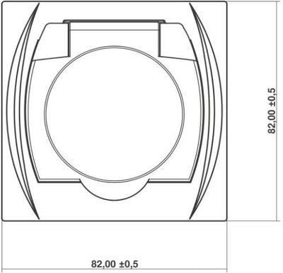 Prizë splashproof Karlik Logo 7LGPB-1zd, IP44, me kapak mbrojtës, argjendi metalik