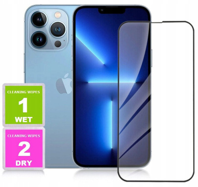 Xham mbrojtës 5D për ekran iPhone 13 14 13 Pro 14 Pro, 9H, kornizë e zezë