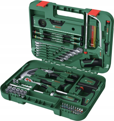 Set veglash Bosch Advanced Set, 56 copë, me valixhe transporti, jeshil