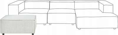 Tabure Ottoman Grey Linen, katror, i veshur me cohë lino, gri neutrale