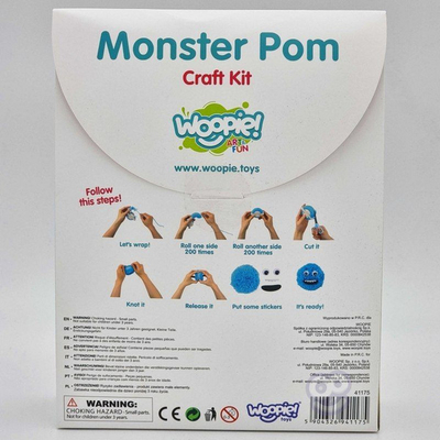Set kreativ Woopie Monster Pom, 13 pjesë, 5+, shumëngjyrësh