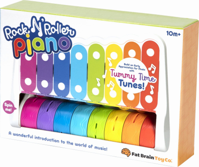 Lodër piano muzikore Fat Brain Toys Rock N Roller, për beba 10m+, shumëngjyrëshe