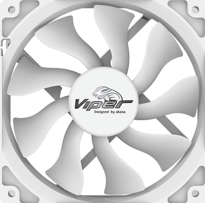 Ventilator kase PC Akasa Viper, 120mm, set 3 copë, i bardhë