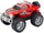 Makina lodër off road, 27cm, shtytje me rrotat e pasme, e zezë e kuqe