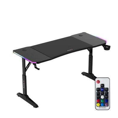 Tavolinë gaming Huzaro Hero 3.6 RGB, 140cm, me ndriçim RGB, e zezë