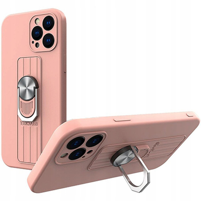 Kapak telefoni Hurtel Ring Case për Xiaomi Redmi Note 11 Pro, silikon, me mbajtëse unazë, rozë