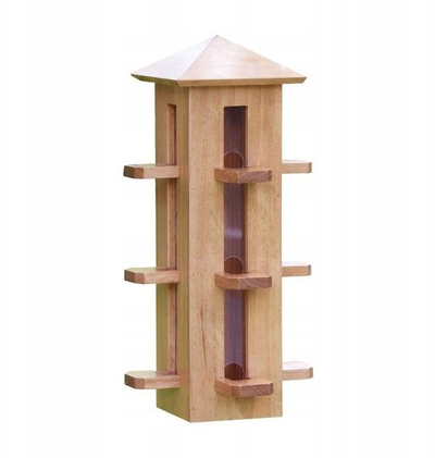 Ushqyes zogjsh Garden&amp;Fun Tower, dru, varës, 24 x 24 x 50 cm, ngjyrë druri natyrale