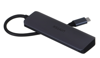 USB Hub USB-C Unitek uHUB Q4 Next 4-në-1, i hirtë