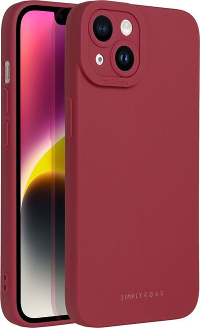 Kapak telefoni Roar Luna për iPhone 14, TPU, mat, i kuq