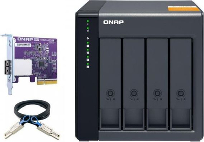 Enklodhurë QNAP TL-D400S, 4 slote 3.5", SATA 6 Gb/s, e zezë