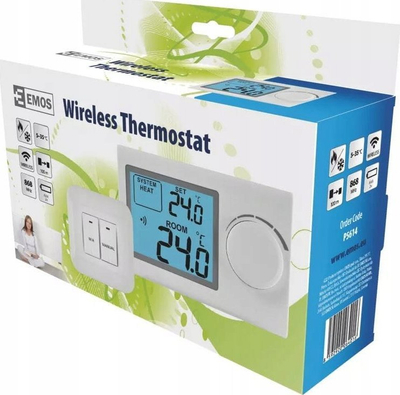 Termostat wireless EMOS P5614, programues, me ekran digjital, i bardhë