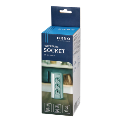 Prizë mobiljeje Orca 3x2P+E, 3680W, IP20, argjend