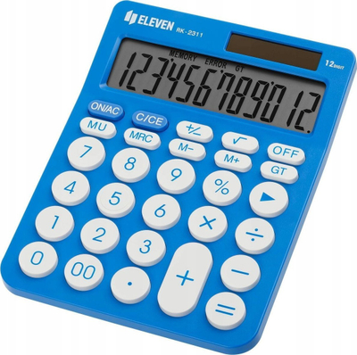 Kalkulator zyre ELEVEN RK2311BL, 12 numra, ekran i madh, blu