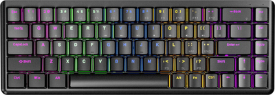 Tastierë mekanike Rampage Low Profile Rebel, 68 taste, switch të kuq, e zezë