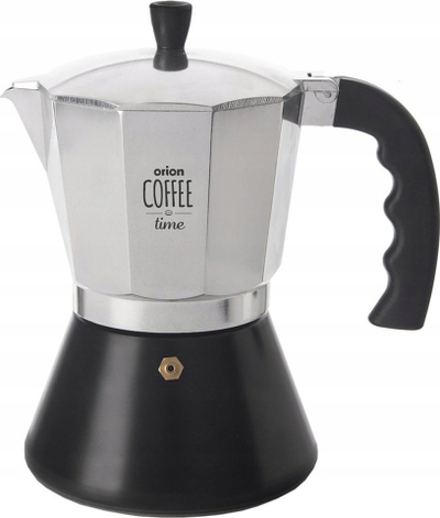 Xhezve moka Orion Coffee Time, 9 filxhanë, 450ml, argjendtë e zezë