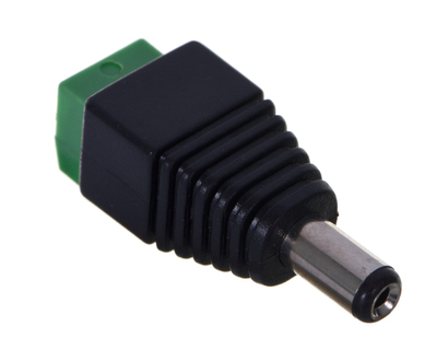 Konektor energjie Genway PLUG-SCREW, DC 2.1/5.5 mm, me vidë, i zi