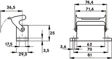 Strehim prizë industriale LAPP EPIC H-A 10 AG-LB, IP65, metalik gri