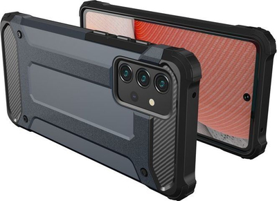 Kapak mbrojtës Hurtel Hybrid Armor për Samsung Galaxy A72 4G, me anë të ngritura, TPU dhe polikarbonat, argjend