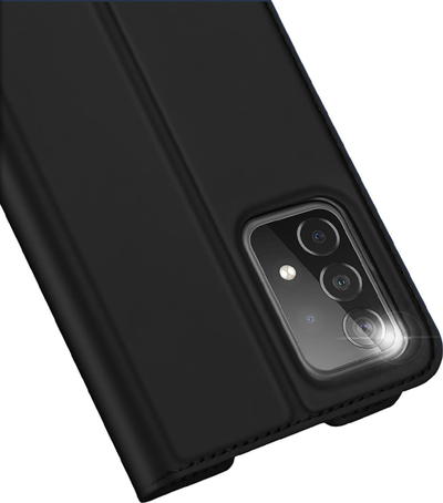 Këse me kapak Dux Ducis Skin Pro për Samsung Galaxy A73, lëkurë eko, me stand, e zezë