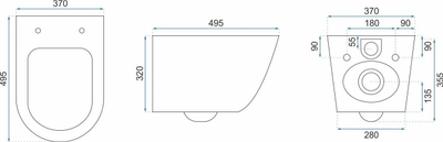 WC varëse Rea Carlo Mini Rimless, duroplast, SoftClose, e bardhë