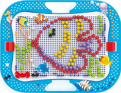 Lojë mozaik për fëmijë Quercetti Ocean Fun 0969, set kreativ me kunja, mbi 3 vjeç, shumëngjyrëshe