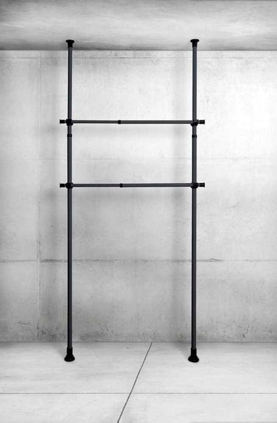 Set shufrash zgjeruese për rroba Wenko Herkules Twin, 75-120 cm, çelik edhe plastikë, e zezë