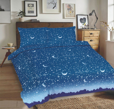 Сет постелнина MATEX UNIVERSAL 02, памук 220 x 200 cm, сина