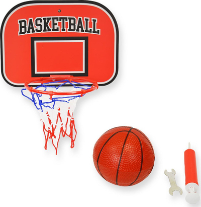 Set basketbolli për kalamaj Basketball, me tabelë dhe pompë, i kuq