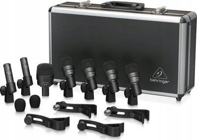 Set mikrofonësh për bateri Behringer BC1200, 7 copë, me kuti transporti, i zi