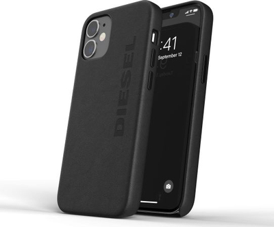Mbrojtëse telefoni Diesel Moulded Premium Leather Wrap, për iPhone 6 6S 7 8, lëkurë, e zezë