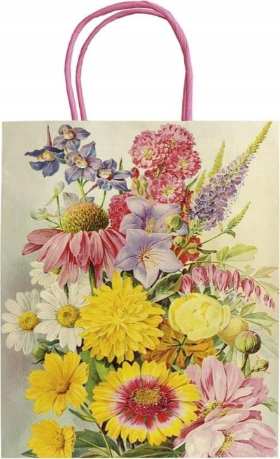 Кеса за подарок Skona Ting A5 Summer Flowers, еколошка хартија, 19 x 24 x 8 cm, со цвеќиња