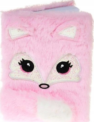 Ditar plush Notes Fox Diary A5, me vija katrore, shumëngjyrësh