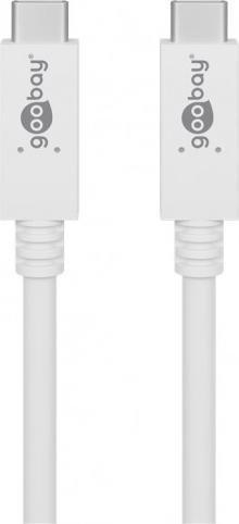 Kabllo USB C Goobay 49255, PD 100W, për karikim dhe sinkronizim, e bardhë