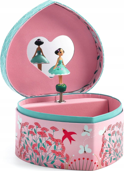 Kuti muzikore djepi Djeco Music Box Spring Melody, me balerinë, zemër, rozë