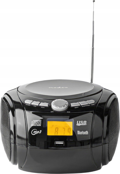 Radio CD portative Nedis Boombox, 9W, Bluetooth USB FM, e zezë