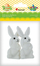 Lepuj dekorativë Flocked Hare, 32x74x25mm, set 2 copë, të bardhë