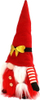 Figurinë dekorative Saska Christmas Santa Gnome, 40cm, me fjongo të artë