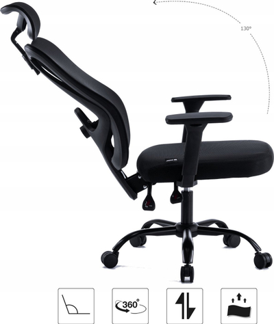 Karrige gaming Mozos Ergo X, ergonomike, rrjetë, e zezë