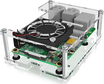 Kuti Raspberry Pi ICY BOX IB-RP106, akrilik, me ventilator 40 mm, transparente