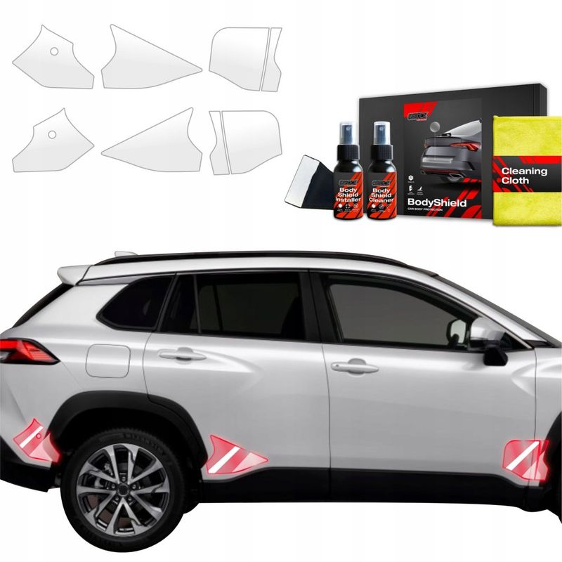 Folje mbrojtëse nadkollesh GrizzGlass BodyShield, Toyota Corolla Cross 2022-2025, set 6 në 1, transparente