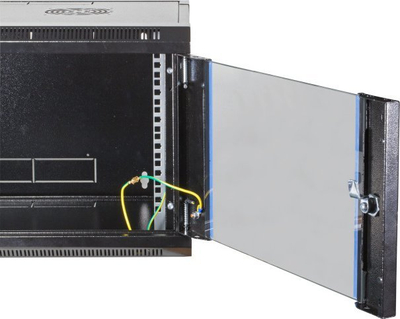Kasetë rrjeti muri EFB Elektronik 691715FTS.1, çelik IP20, derë xhami me bravë, e zezë