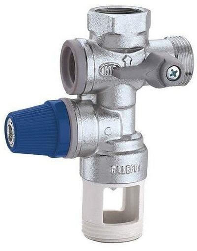 Grup sigurie bojleri Caleffi 3/4", sedilje inoksi, 10 bar, ngjyrë argjend