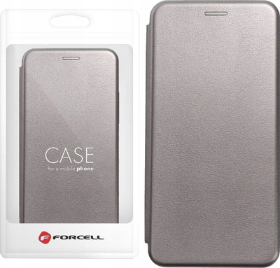 Këllëf telefoni Forcell Elegance për iPhone 14 Plus, tip libër, me kapak, gri