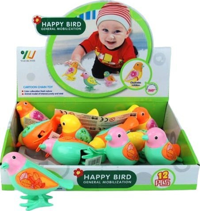 Lodër mekanike me çelës Dromader Wind Up Bird 1340975, set 12 copë, shumëngjyrëshe