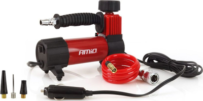 Компресор за воздух за автомобил АМиО 02179, 100psi, 12V, црвен